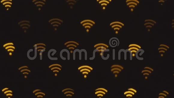WiFi符号抽象背景无线网络图标与无线网络连接视频的预览图
