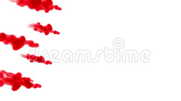 白色背景上的红色墨水3D渲染Luma哑光圆形油墨注入结构2视频的预览图