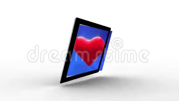 蓝底红心数字平板电脑视频的预览图
