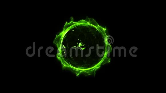 绿色圆形闪耀发光的光环闪耀强力效果粉尘爆炸视频的预览图