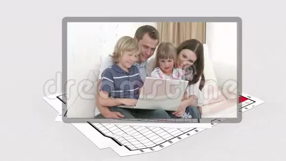 家庭录像后面有图表视频的预览图