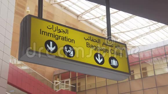 在国际机场办理行李申请和移民标志视频的预览图