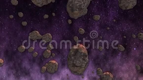空间背景太空中的小行星视频的预览图