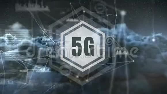 5G被灰色背景的六边形包围视频的预览图