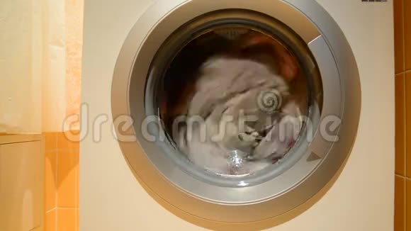 脏衣服在洗衣机里洗视频的预览图