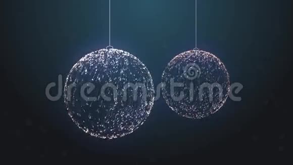 蓝色粒子圣诞玩具背景循环视频的预览图
