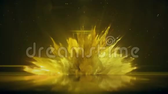 黄色爆炸彩色烟雾爆炸反射背景视频的预览图