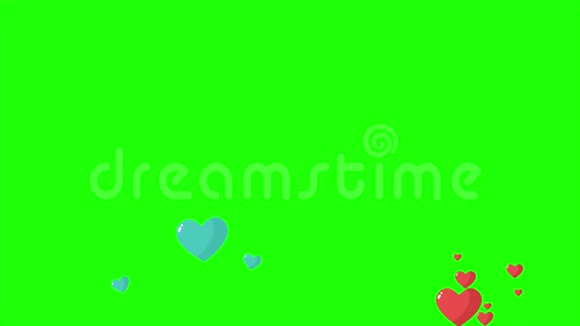 用绿色屏幕为情人节快乐的爱情动画视频的预览图
