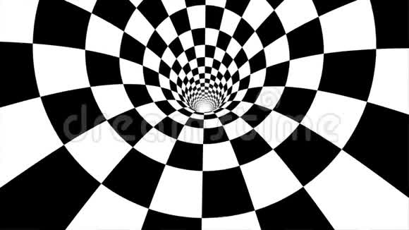 在隧道内移动循环黑白隧道中的抽象运动动画视频的预览图