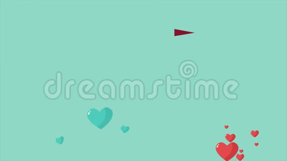 情人节快乐的爱情和彩带背景动画视频的预览图