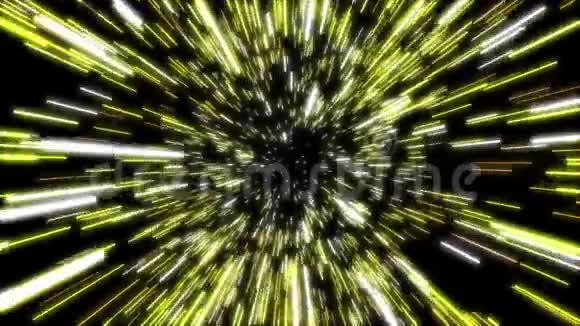动画超跳在宇宙中的黄色恒星中移动视频的预览图