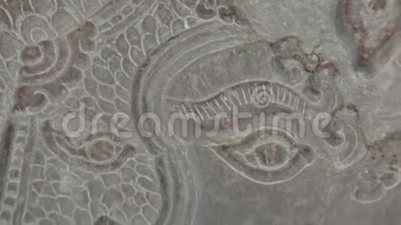 古寺吴哥加鲁达的基本浮雕细节ECU视频的预览图