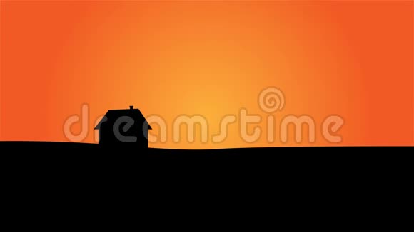 美丽的日落一个人在山上空着田野回家视频的预览图