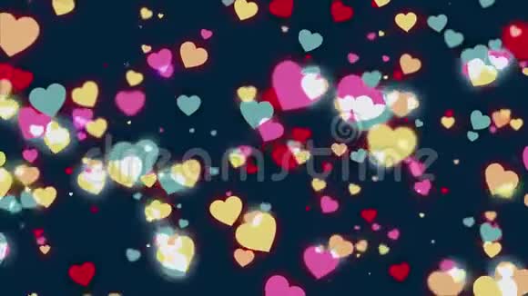 4k无缝循环动画的心为情人节视频的预览图