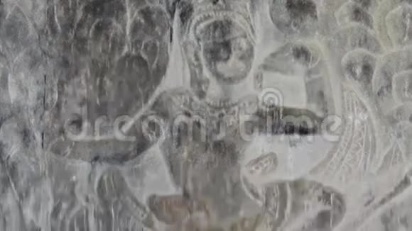 古寺吴哥下浮雕舞池视频的预览图