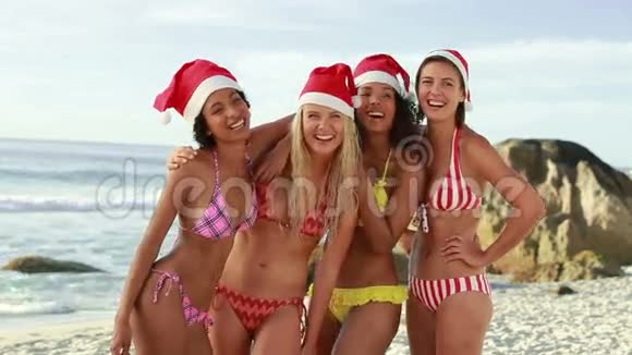 四个女孩一起穿比基尼视频的预览图
