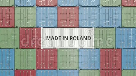 集装箱与MADE在波兰文字波兰进出口相关3D动画视频的预览图