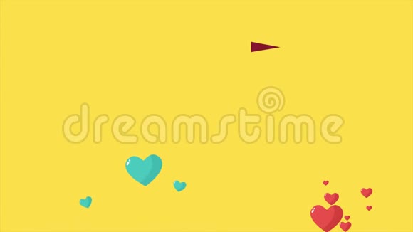 情人节快乐的爱情和彩带背景动画视频的预览图