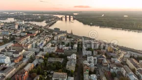 基辅市中心空中观光乌克兰首都中部视频的预览图