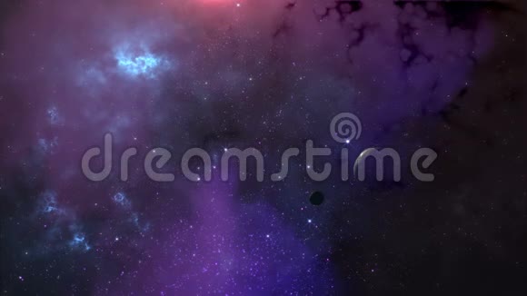 空间背景抽象星系的三维动画视频的预览图