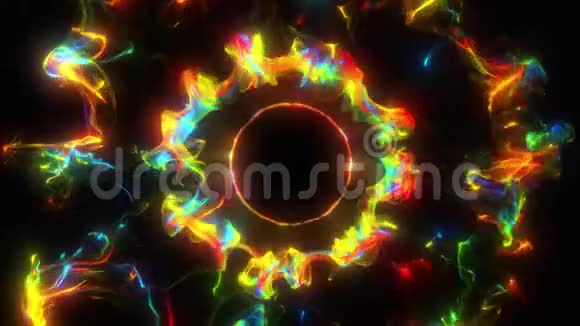 多次发光的彩色粒子脉动冲击波爆炸视频的预览图