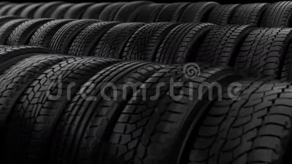 汽车轮胎车轮储存夜黑视频的预览图