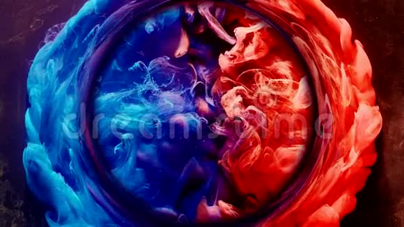 水墨漩涡占星术占星术蓝红漆视频的预览图