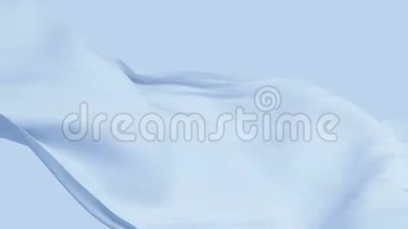 美丽的蓝色丝绸织物在风中摇摆无缝循环现实布3D动画超高清3840x2160视频的预览图