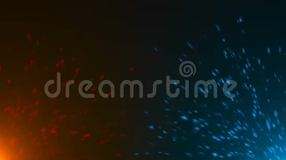 蓝色和橙子闪闪发光的空间庆祝3d渲染背景视频的预览图