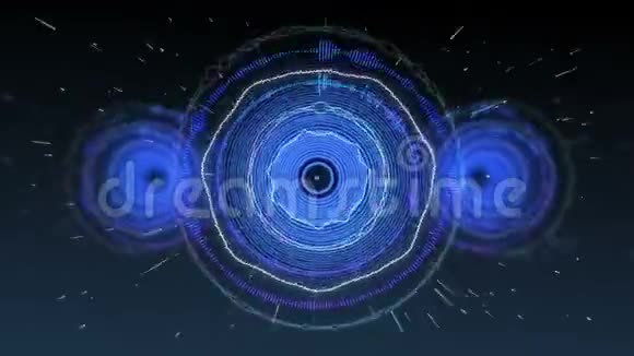 无缝环粒子运动的环形音乐动画视频的预览图