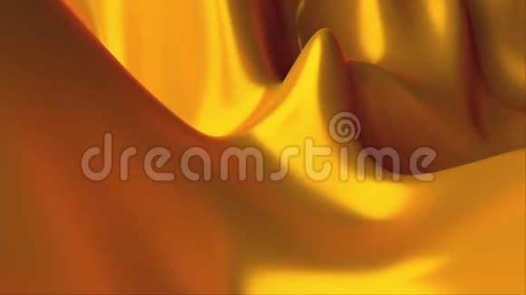 高波鼓泡金色液体的计算机动画三维绘制抽象背景视频的预览图