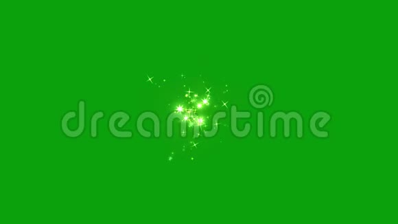 绿色屏幕背景下闪烁的光芒视频的预览图