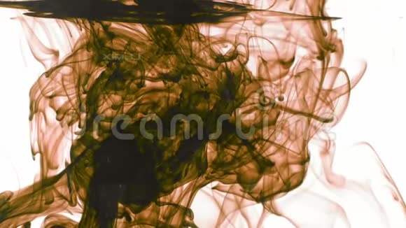 黑色墨水滴在水中形成抽象的背景视频的预览图