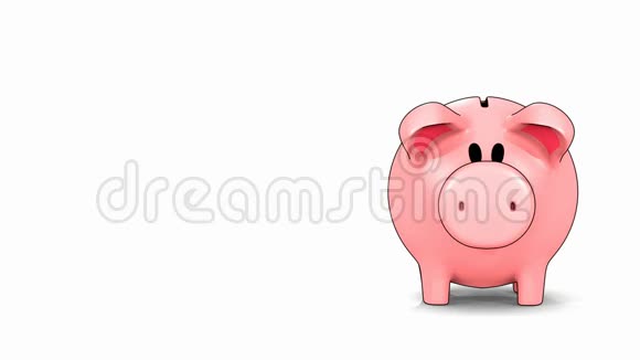 小猪银行和成长成堆的硬币在凯尔特阴影风格视频的预览图