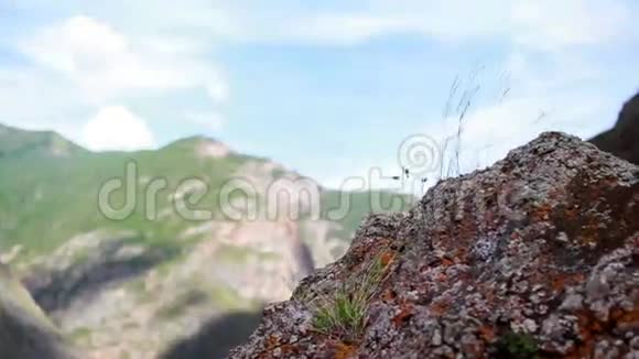在山上有石头手持摄像机视频的预览图