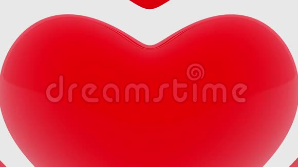 红色的心脏轮廓在白色上视频的预览图