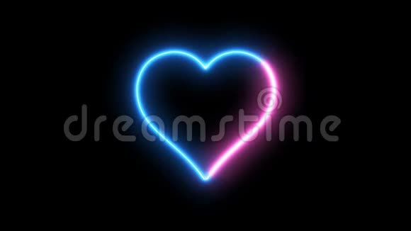 心配霓虹灯火辉煌浪漫和爱情的象征视频的预览图