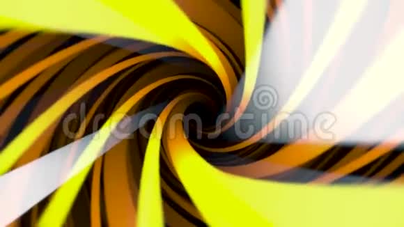 抽象背景用彩色纺丝橙黄螺旋无缝环动画无尽的催眠旋转视频的预览图