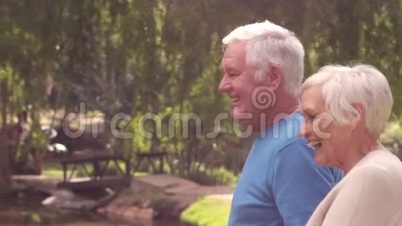 祖父母在公园里散步视频的预览图
