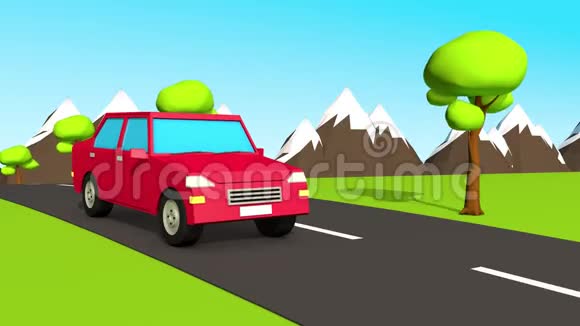 抽象的汽车在乡间公路上行驶视频的预览图