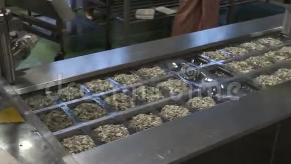 鱼产品加工用植物自动包装沙拉视频的预览图
