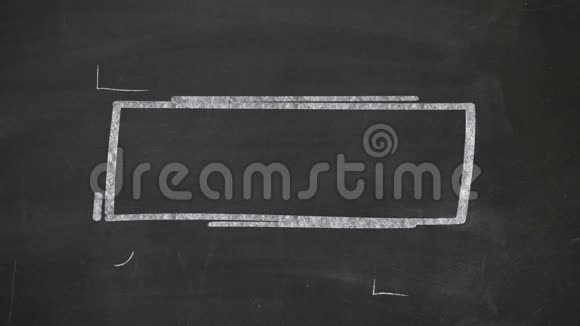 黑板上有粉笔的矩形和信息图形视频的预览图