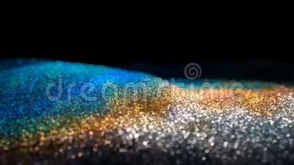 蓝色金色银色光泽移动闪光背景抽象无缝VJ环粒子阿尔法哑光视频的预览图