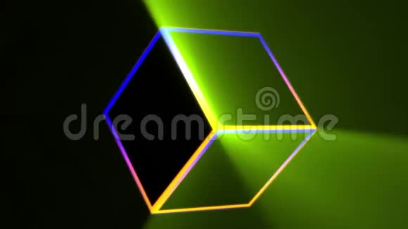 在运动中发光的立方体视频的预览图