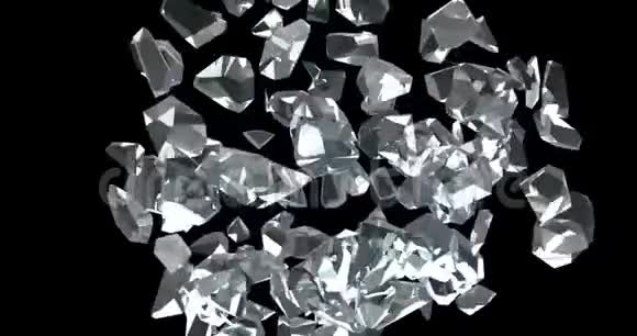 爆炸的冰霜矩形框架冬青冰霜背景冰冻玻璃冬天的背景空间碎片视频的预览图
