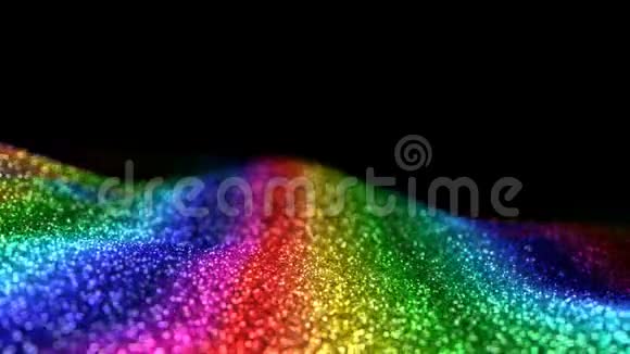 五颜六色的彩虹闪亮的移动闪光背景抽象无缝VJ环粒子阿尔法哑光视频的预览图