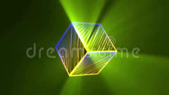 在运动中发光的立方体视频的预览图