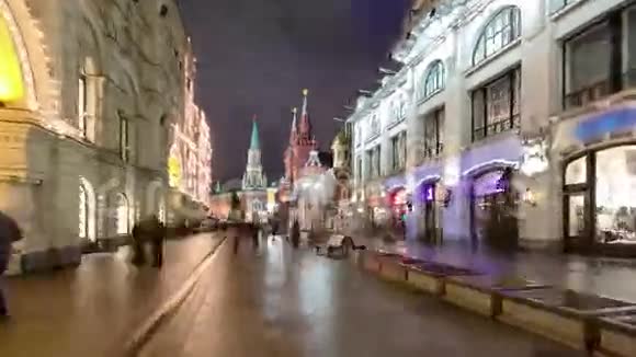 尼科尔斯卡亚街的冬季景色视频的预览图