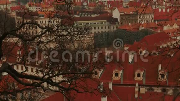 布拉格老城的特写倾斜镜头视频的预览图