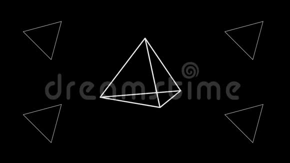 旋转金字塔立方体球体旋转三维渲染视频的预览图